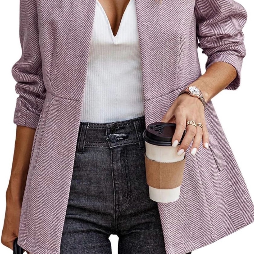 Modern Purple Herringbone Blazer